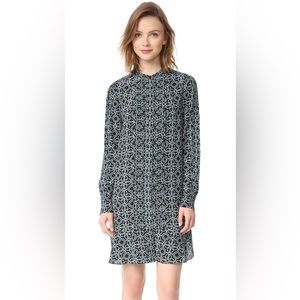 Tory Burch Massey Shift Dress Pompidou Geometric Design 100% Silk Size 4